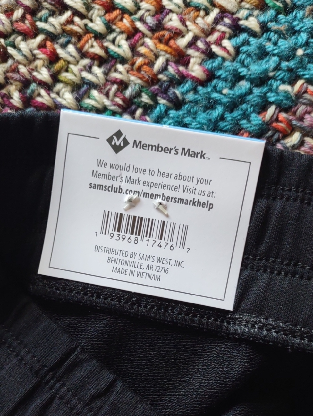 NWT Member's Mark French Terry Crop Capri Pants Size L Large Black - Picture 4 of 6